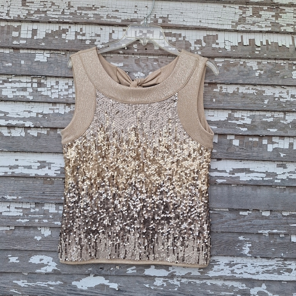 🌟 By Morgana Italy sequin tie back shirt NWT